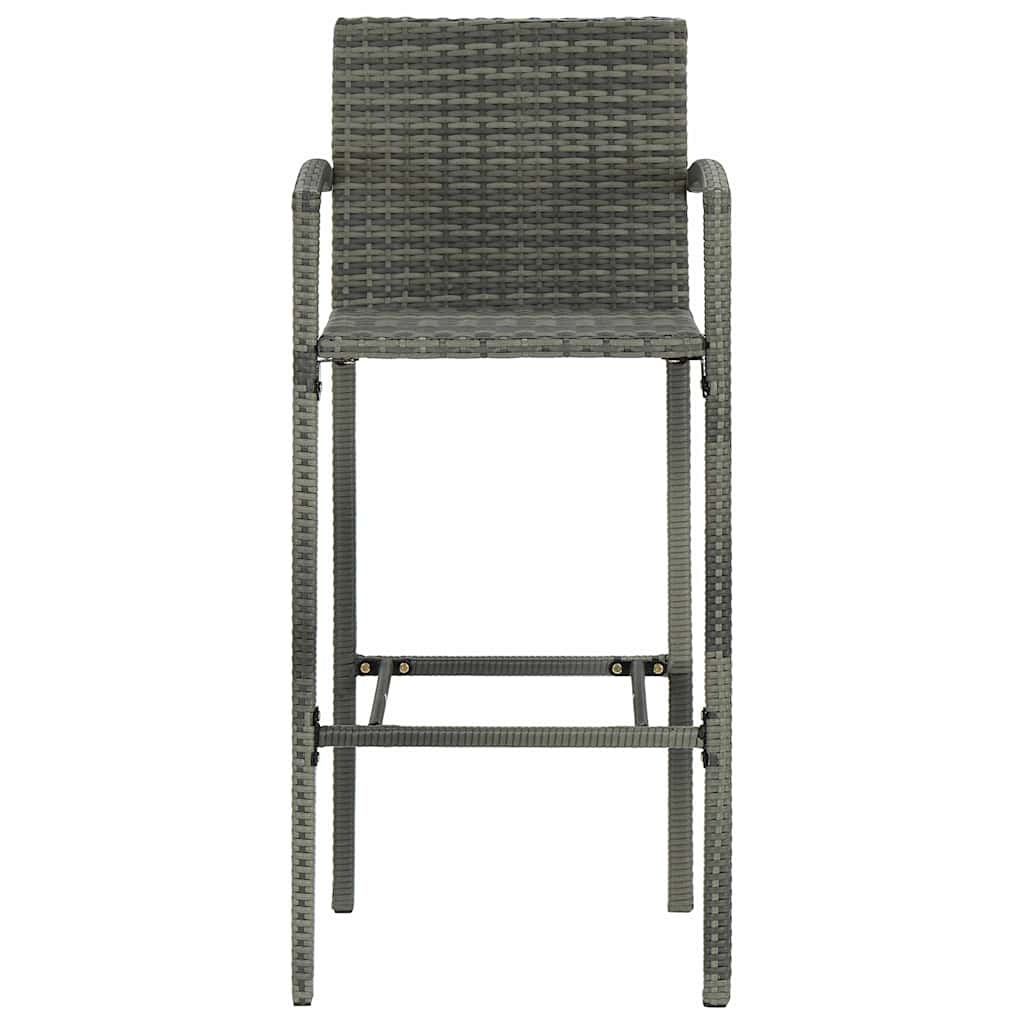 vidaXL Barkrukken 4 st poly rattan grijs
