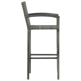 vidaXL Barkrukken 4 st poly rattan grijs