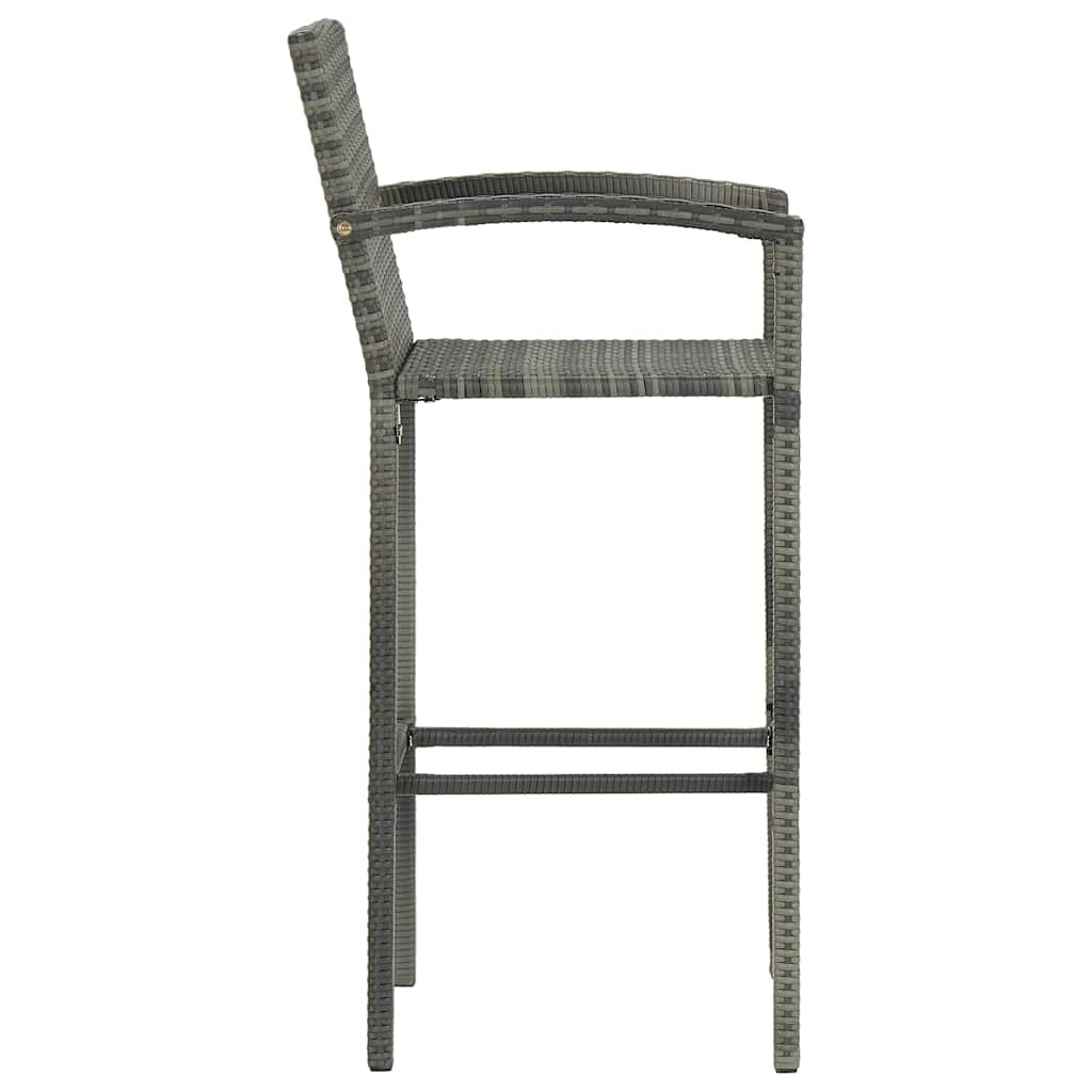 vidaXL Barkrukken 4 st poly rattan grijs