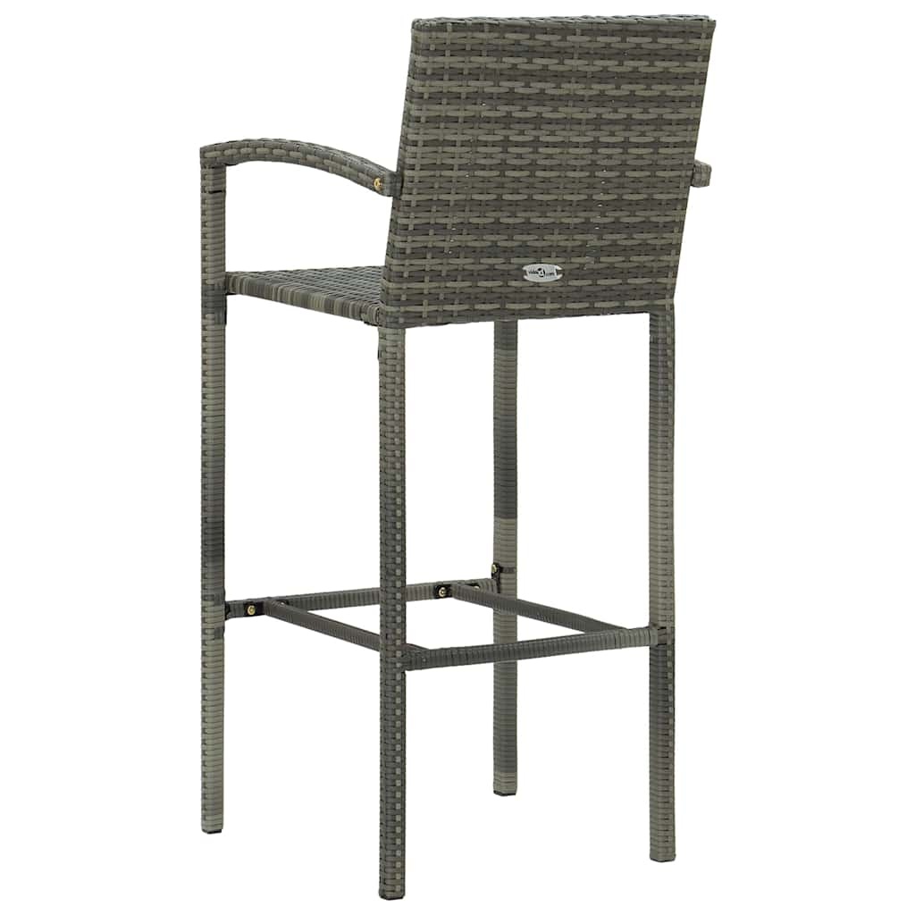 VidaXL Barkrukken Set van 4 - Poly Rattan Grijs - 73% Korting