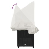 vidaXL Ligbed met luifel en kussens poly rattan zwart