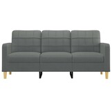 Donkergrijze 3-zitsbank 180 cm stof, 35% korting