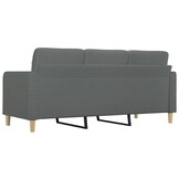 Donkergrijze 3-zitsbank 180 cm stof, 35% korting