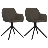 vidaXL Eetkamerstoelen 2 stuks donkergrijs fluweel draaibaar - 35% korting