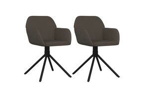 Eetkamerstoelen 2 stuks draaibaar donkergrijs fluweel