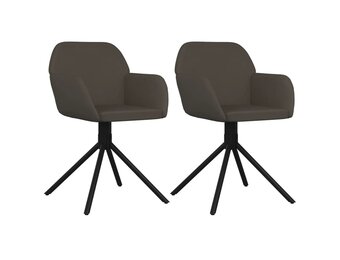 vidaXL Eetkamerstoelen 2 stuks donkergrijs fluweel draaibaar - 35% korting