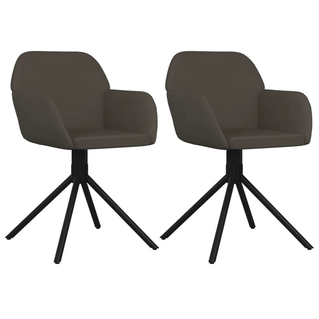 vidaXL Eetkamerstoelen 2 stuks donkergrijs fluweel draaibaar - 35% korting