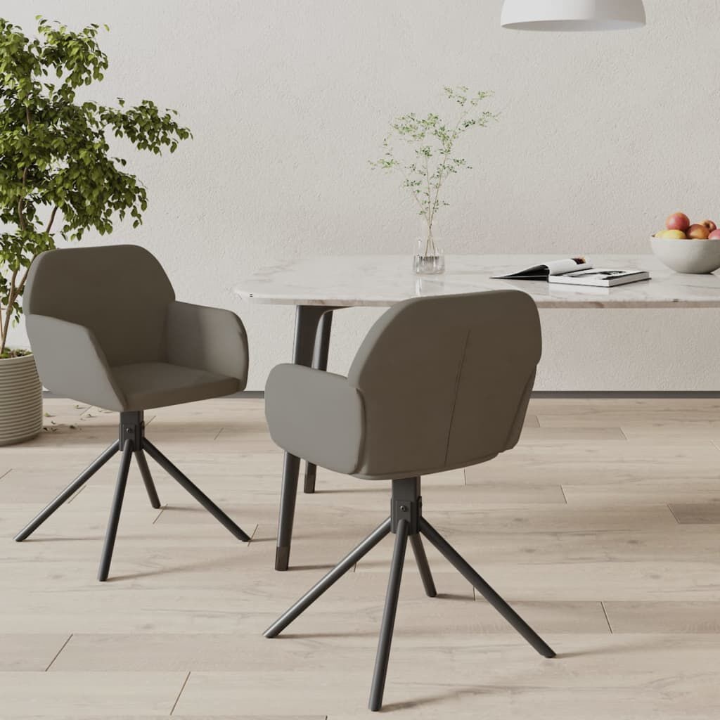 vidaXL Eetkamerstoelen 2 stuks donkergrijs fluweel draaibaar - 35% korting