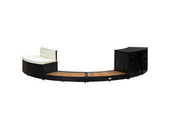 Spa-ombouw Poly Rattan & Acaciahout Zwart - 35% Korting