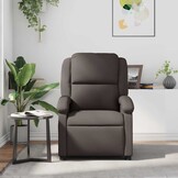 Verstelbare Donkerbruine Echt Lederen Fauteuil - 35% Korting