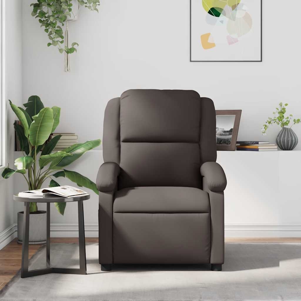 Verstelbare Donkerbruine Echt Lederen Fauteuil - 35% Korting