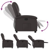 Verstelbare Donkerbruine Echt Lederen Fauteuil - 35% Korting