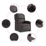 Verstelbare Donkerbruine Echt Lederen Fauteuil - 35% Korting