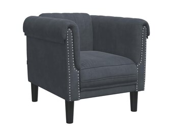 VidaXL Fauteuil Fluweel Donkergrijs - 35% Korting