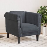 VidaXL Fauteuil Fluweel Donkergrijs - 35% Korting