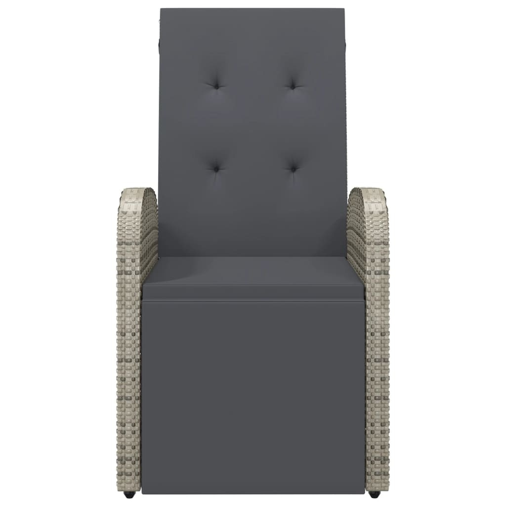 VidaXL Verstelbare Tuinstoelen 2 st. met Kussens - Poly Rattan Grijs - 35% Korting