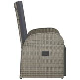 VidaXL Verstelbare Tuinstoelen 2 st. met Kussens - Poly Rattan Grijs - 35% Korting