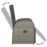 VidaXL Verstelbare Tuinstoelen 2 st. met Kussens - Poly Rattan Grijs - 35% Korting