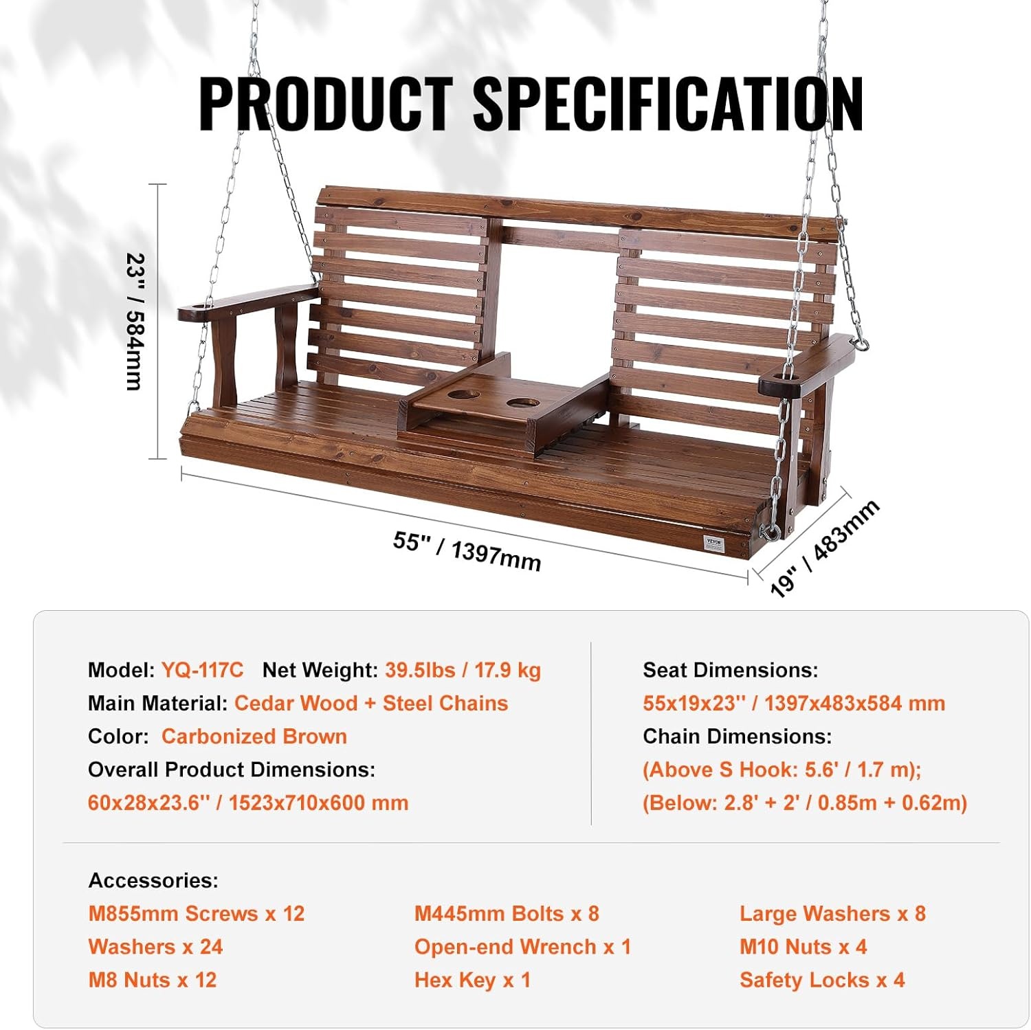 Hollywoodschommel Cederhout 152 cm - 35% Korting!