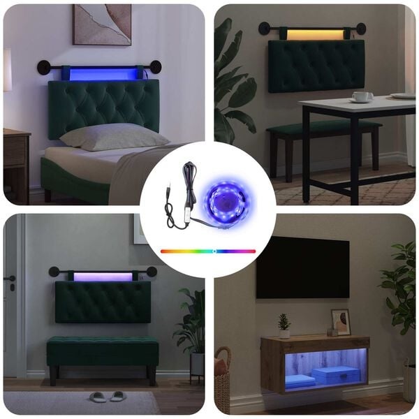 vidaXL LED-strip 2 st Zwart SMD5050