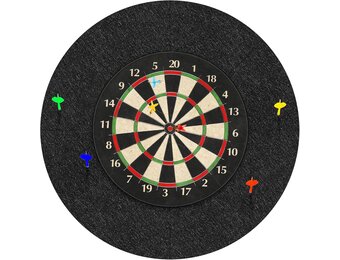 Dartbord muurbescherming vilt met kurk achterkant zelfklevend rond gesplitst
