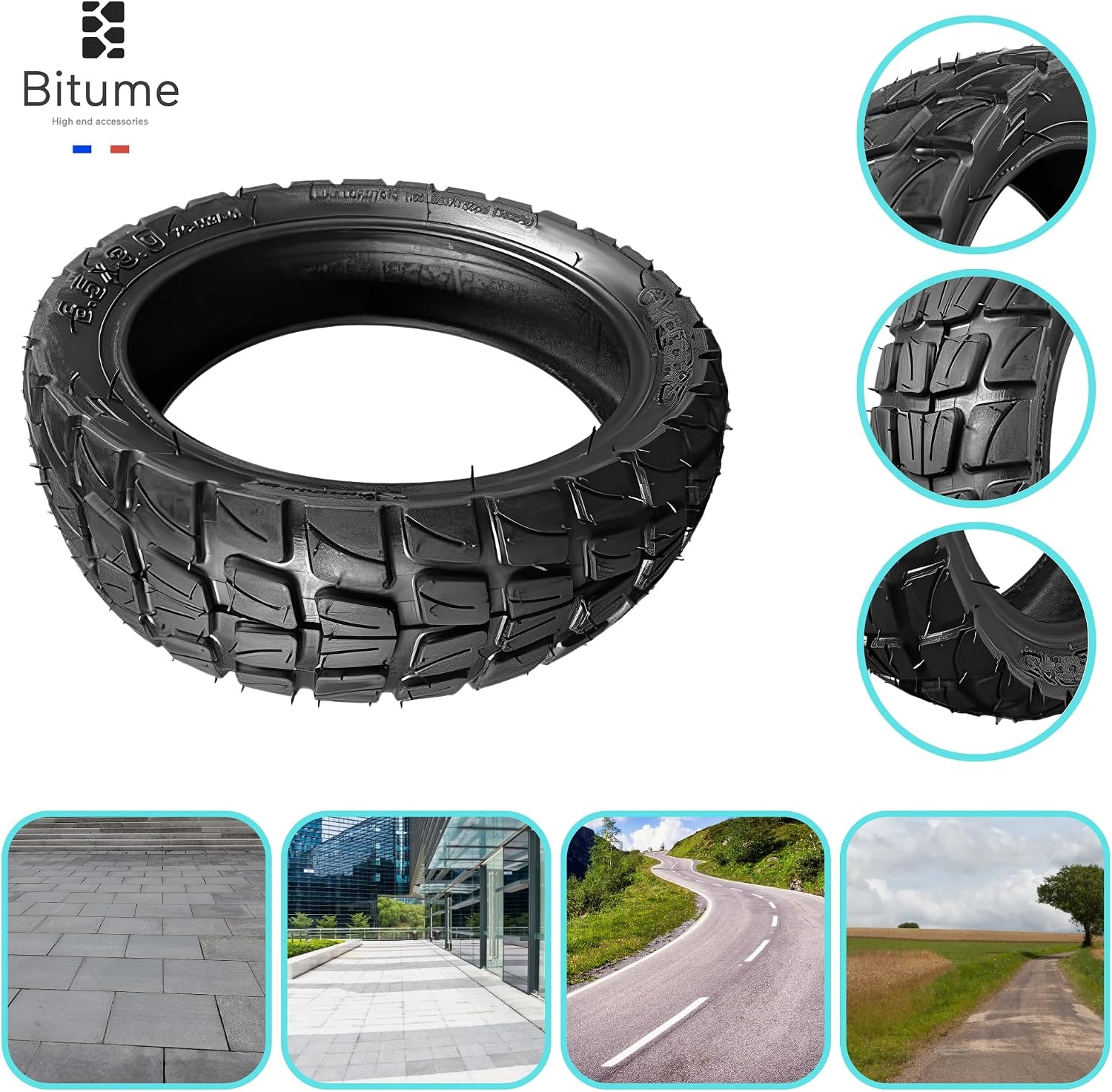 Elektrische Step Band Semi-Off Road 8,5x3 inch (161mm) voor Dualtron Mini & Speedway Steps | Antislip Nylon | Voor/Achterwiel
