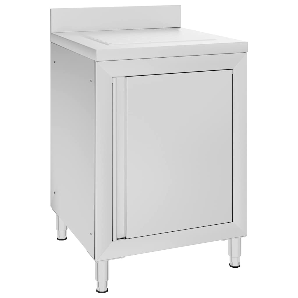 VidaXL Keukenkast met Afdruipplaat RVS - 60x60 cm - 55% Korting