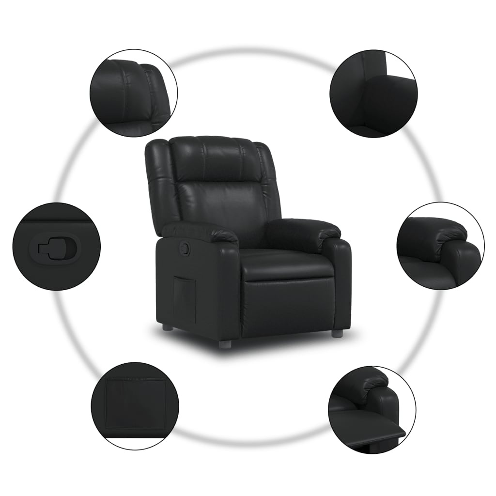 vidaXL Fauteuil verstelbaar kunstleer zwart