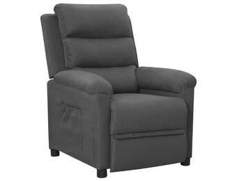 vidaXL Fauteuil verstelbaar stof donkergrijs