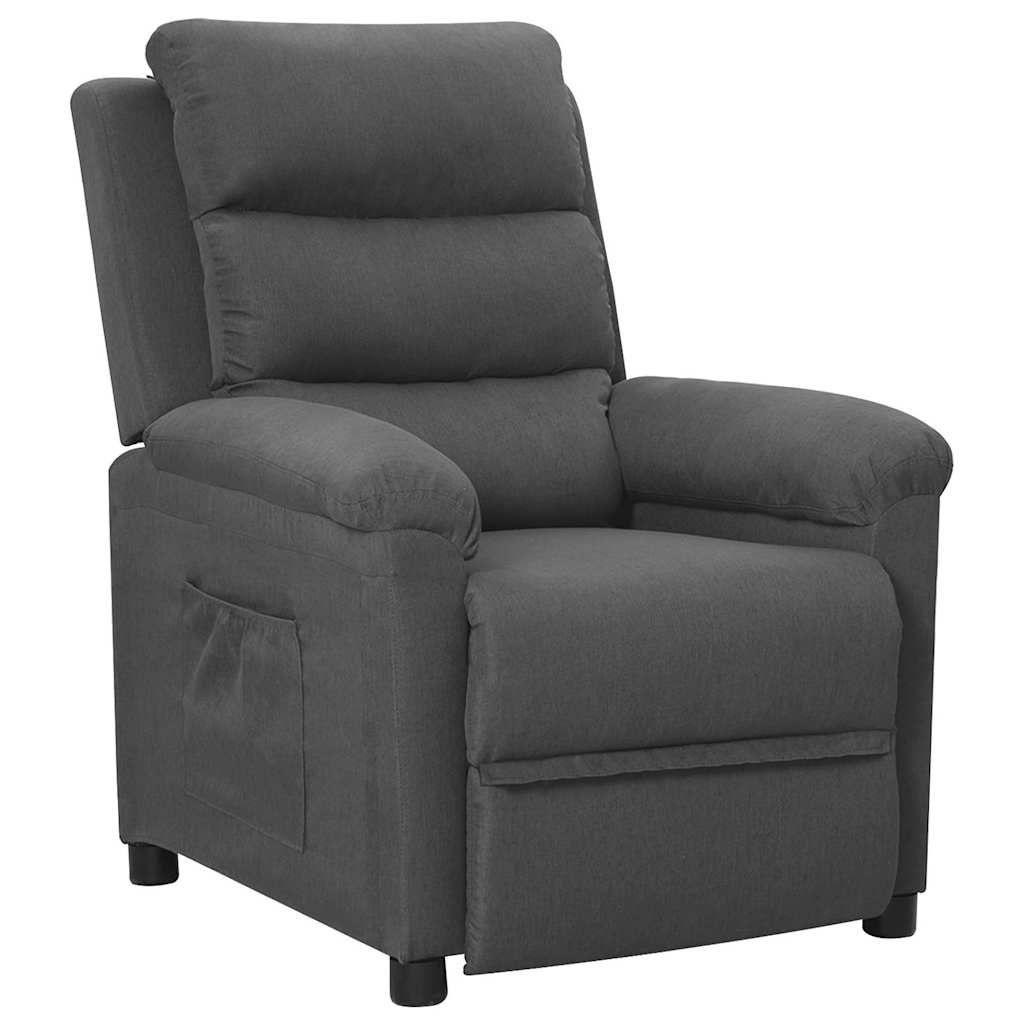 vidaXL Fauteuil verstelbaar stof donkergrijs