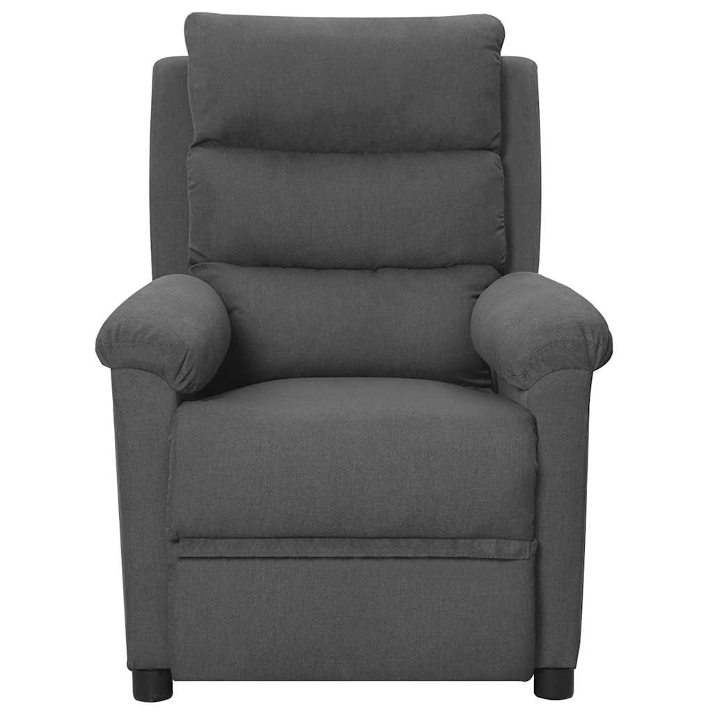 vidaXL Fauteuil verstelbaar stof donkergrijs