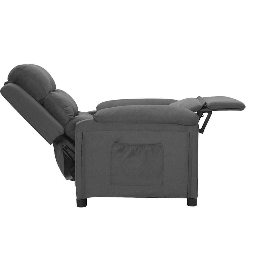 vidaXL Fauteuil verstelbaar stof donkergrijs