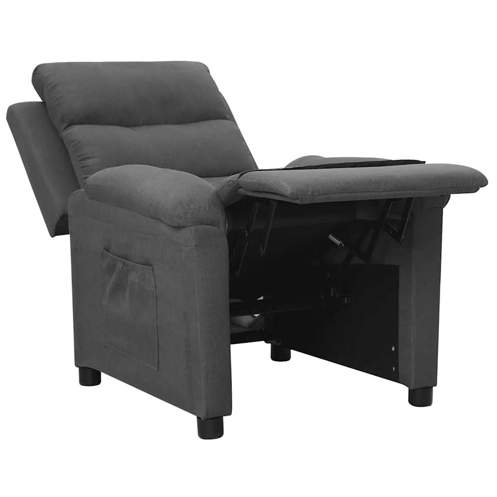 vidaXL Fauteuil verstelbaar stof donkergrijs