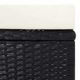 vidaXL Tuinstoel verstelbaar met kussens poly rattan zwart