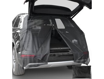 Muggennet Achterklep voor Camper Caravan SUV | Insectenwerend Zonwerend | 175x150 cm Zwart | 1mm gaas | Magnetische bevestiging