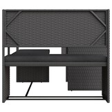 VidaXL L-vormige Tuinbank met Tafel en Kussens, Poly Rattan Zwart (47% Korting)