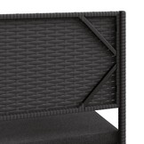 VidaXL L-vormige Tuinbank met Tafel en Kussens, Poly Rattan Zwart (47% Korting)