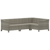 vidaXL Loungeset 4-delig Poly Rattan Grijs - 35% Korting