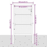 Tuinpoort Staal Antraciet 105x200 cm - 35% Korting