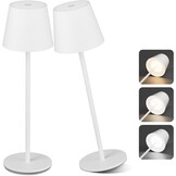 2x Draadloze Tafellamp Wit 6200mAh 3 Kleuren IP54 - 34% Korting