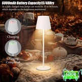 2x Draadloze Tafellamp Wit 6200mAh 3 Kleuren IP54 - 34% Korting