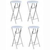 Set van 4 Witte Statafels MDF met Stalen Poten - 35% Korting