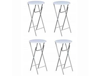 Set van 4 Witte Statafels MDF met Stalen Poten - 35% Korting