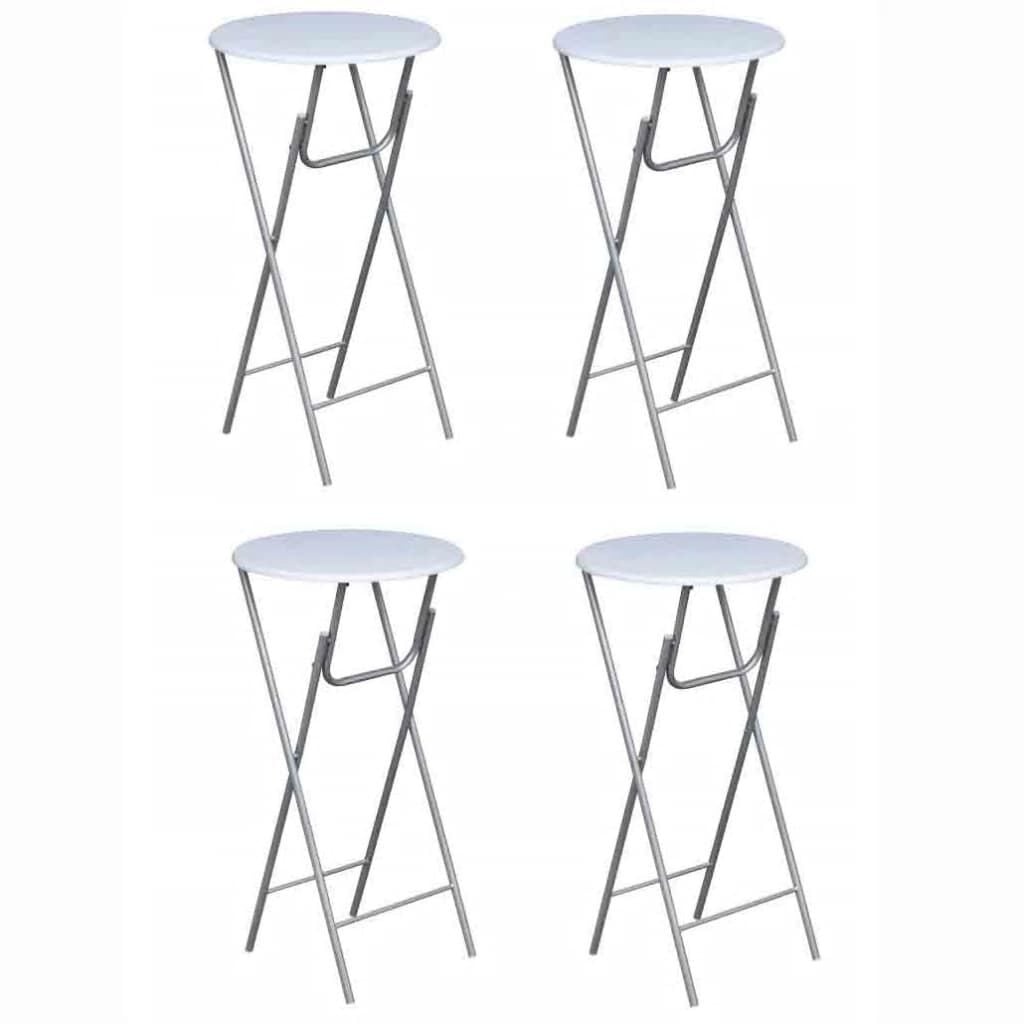 Set van 4 Witte Statafels MDF met Stalen Poten - 35% Korting