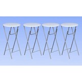 Set van 4 Witte Statafels MDF met Stalen Poten - 35% Korting