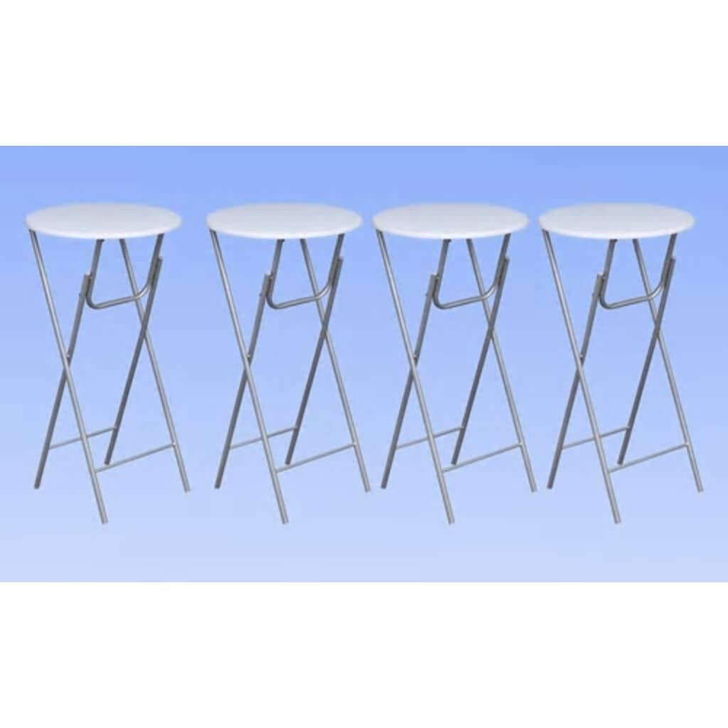 Set van 4 Witte Statafels MDF met Stalen Poten - 35% Korting