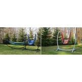 2-in-1 Hangmat & Hangstoel Standaard - Zwart Gepoedercoat Staal - 34% Korting