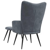 Relaxstoel met voetenbank, fluweel donkergrijs - 35% korting