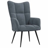 Relaxstoel met voetenbank, fluweel donkergrijs - 35% korting