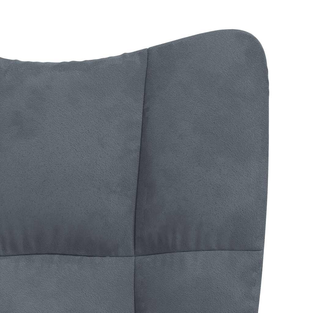 Relaxstoel met voetenbank, fluweel donkergrijs - 35% korting